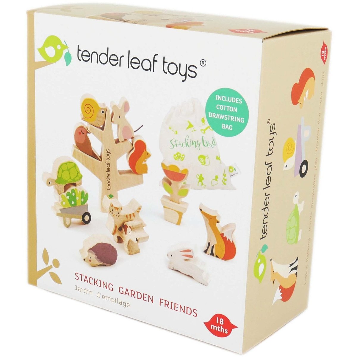 Stacking Garden Friends Wooden Toy by Tender Leaf Toys Toys Tender Leaf Toys