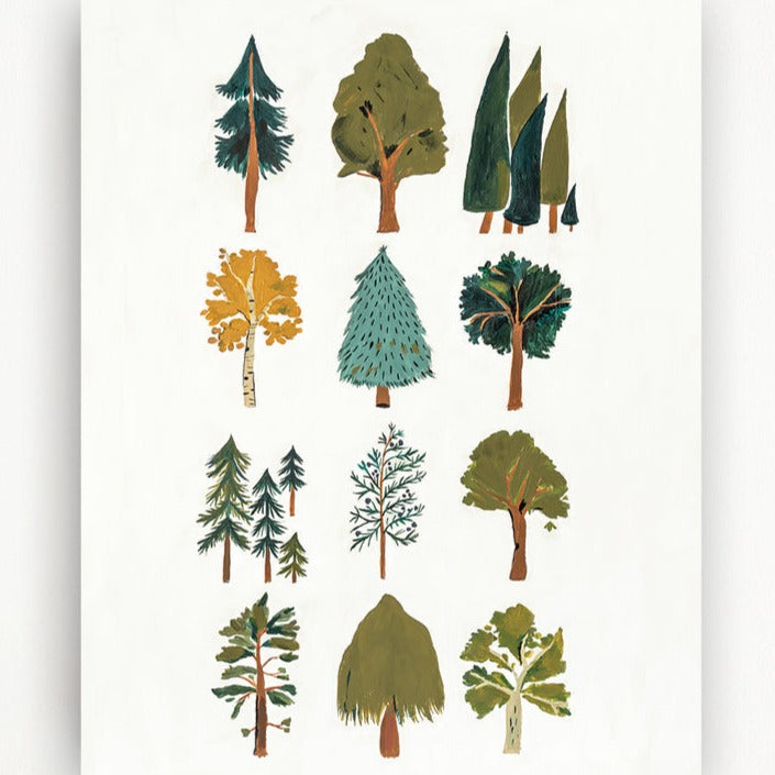 Forest Trees Art Print - 11x14 by Clementine Kids Decor Clementine Kids   