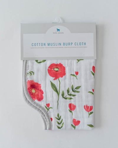 Cotton Muslin Burp Cloth - Summer Poppy by Little Unicorn Nursing + Feeding Little Unicorn   