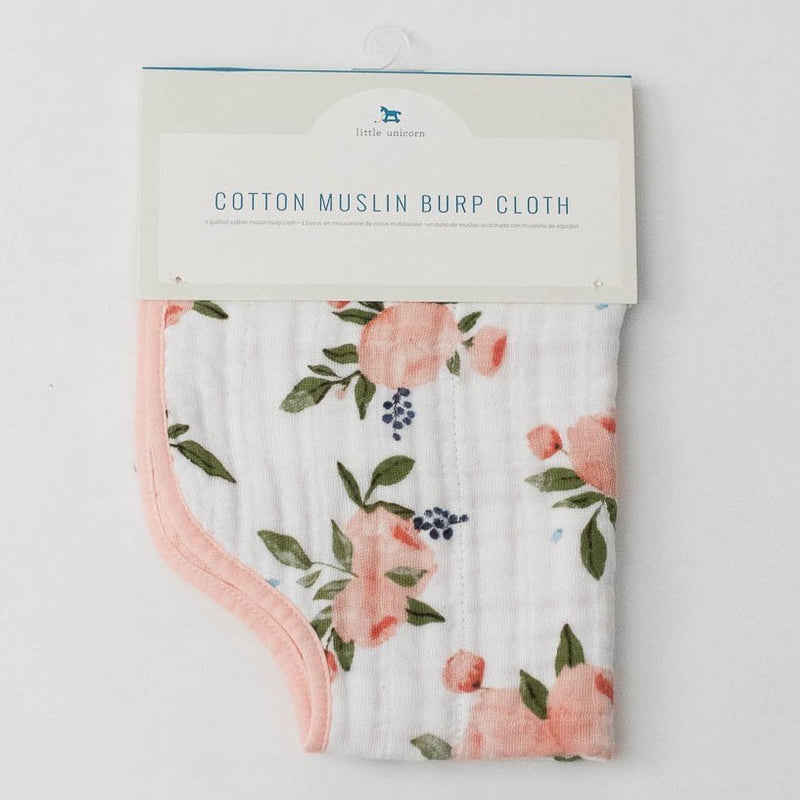 Cotton Muslin Burp Cloth - Watercolor Rose by Little Unicorn Nursing + Feeding Little Unicorn   