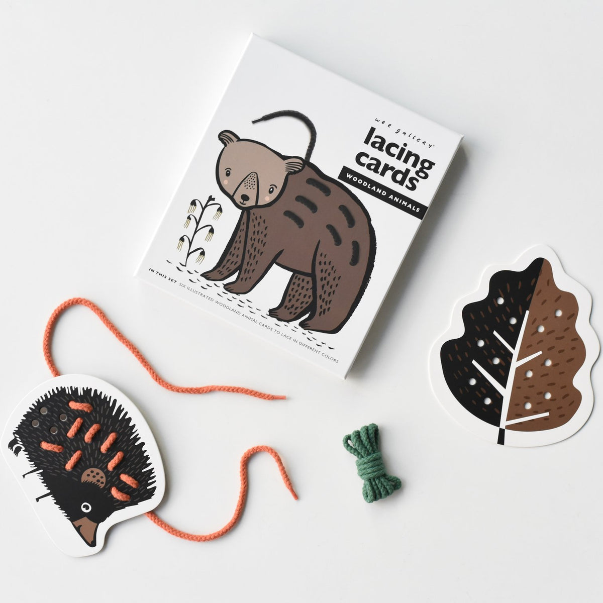 Woodland Lacing Cards by Wee Gallery Toys Wee Gallery