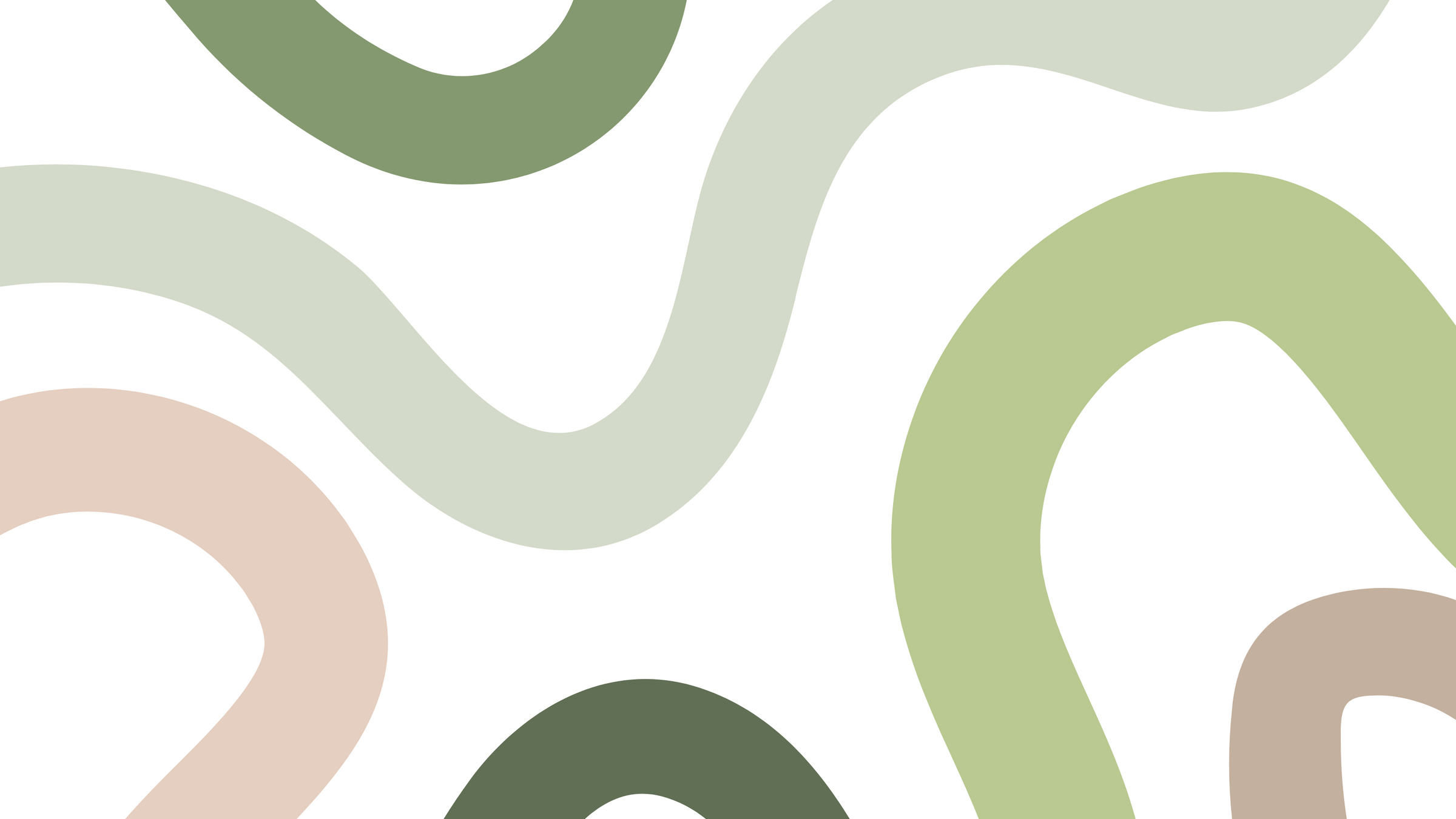 thick squiggly lines on a white background in shades of green and pink