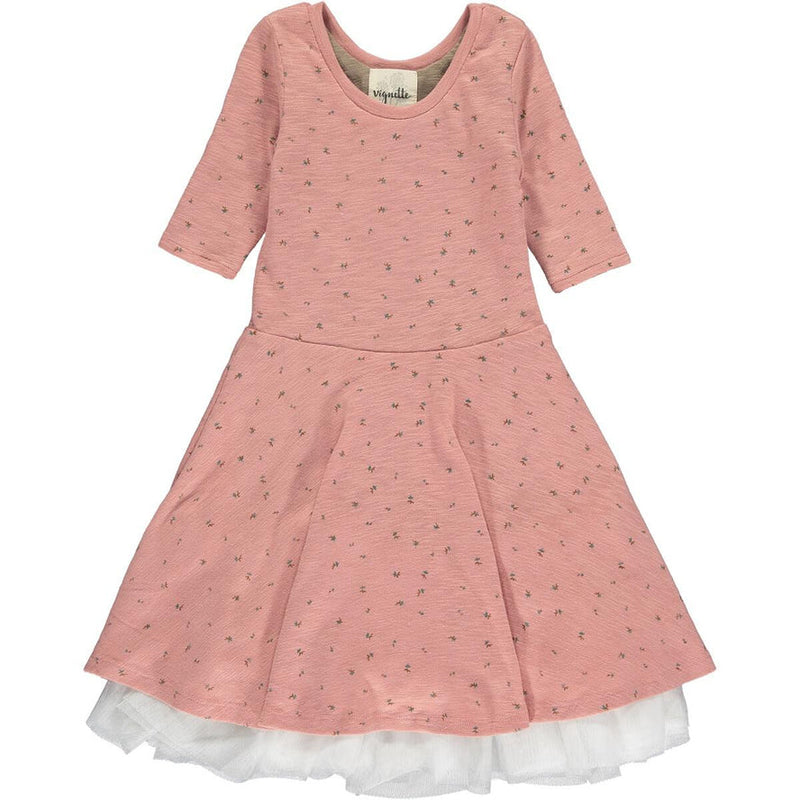 Annie Reversible Dress - Pink Floral and Tan by Vignette