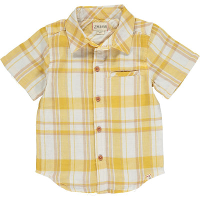 Newport Short Sleeve Button Up - Gold Plaid by Me & Henry