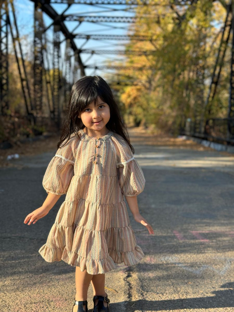 Sadie Dress - Fall Stripe by Vignette