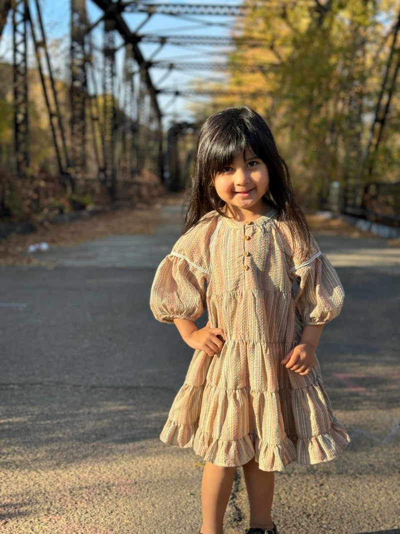 Sadie Dress - Fall Stripe by Vignette