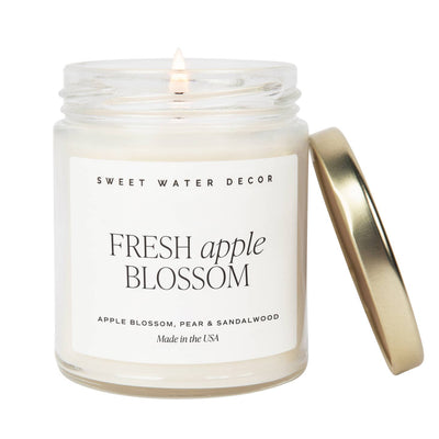 9oz Soy Candle - Fresh Apple Blossom by Sweet Water Decor