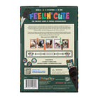 Game box for 'Feelin' Cute' with colorful text and animal illustrations on a white background