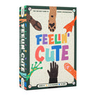 Board game box titled 'Feelin' Cute' with colorful text and animal illustrations on a white background.