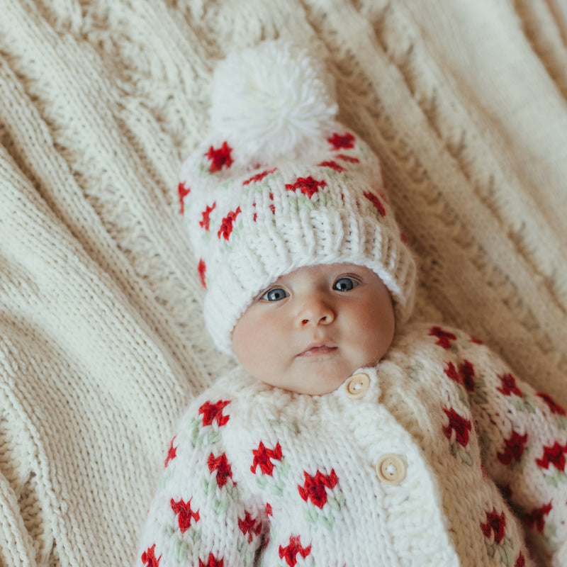 Bitty Blooms Knit Hat by Huggalugs