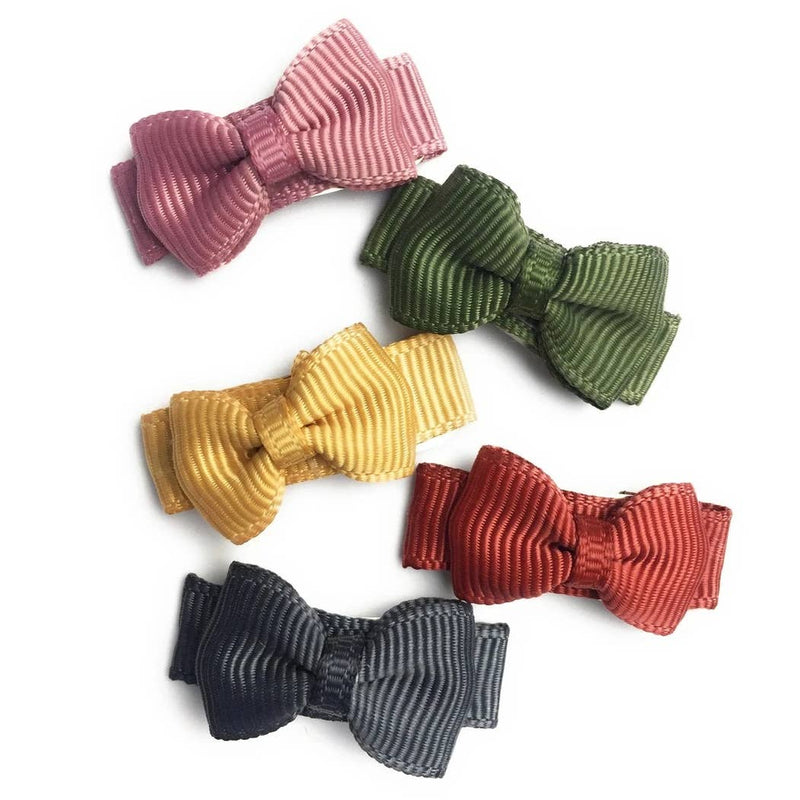 Tiny Tuxedo Bows on Snap Clips Set of 5 - Little and Brave by Baby Wisp