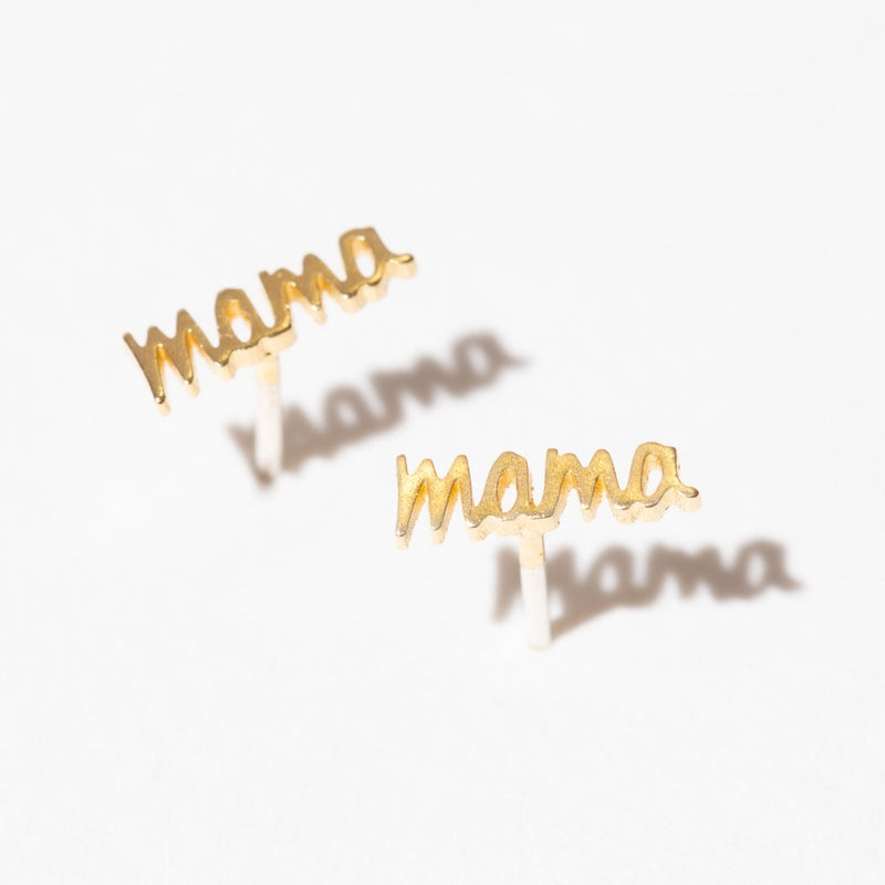 Mama Stud Earring Pair - Gold by Larissa Loden