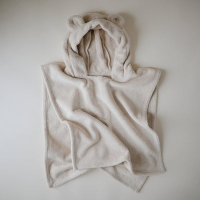 Organic Cotton Bear Poncho Towel - Fog by Mushie & Co