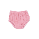 Pink baby bloomers on a white background