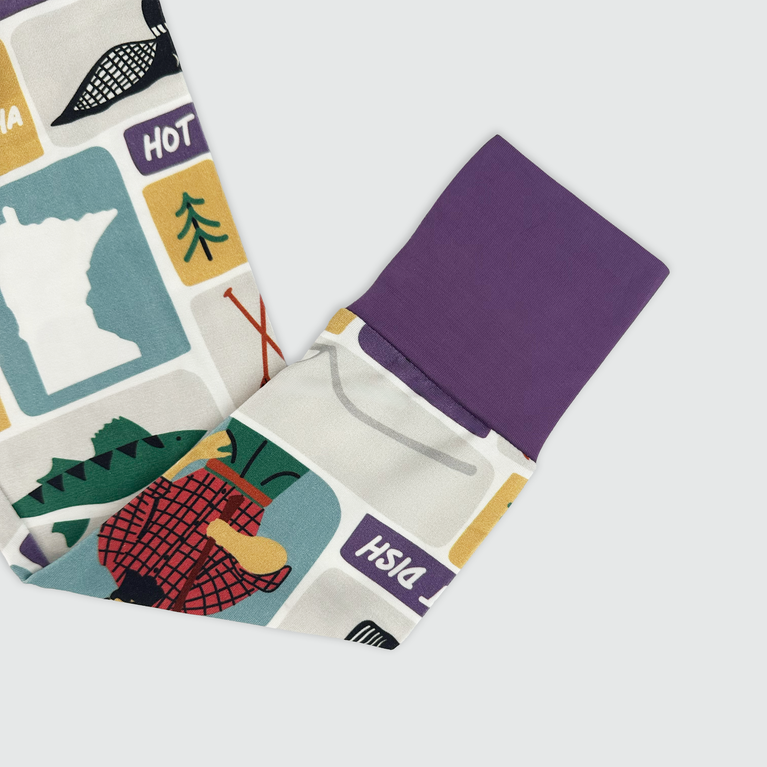 Colorful fabric swatches with various patterns and text on a white background