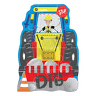 Children's puzzle with a construction vehicle and worker design on a white background