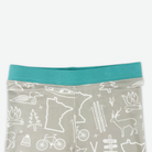 Gray leggings with white patterns on a white background