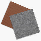Brown textured mat and gray square sample on a white background