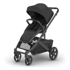 Black stroller on a white background