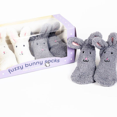Fuzzy Easter Bunny Socks - 2 pairs by Jack Rabbit Creations FINAL SALE