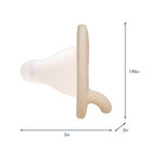 Beige wall hook with dimensions on a white background