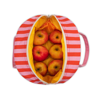 Zipper Lunch Bag - Awning Stripe Pink by Fluf
