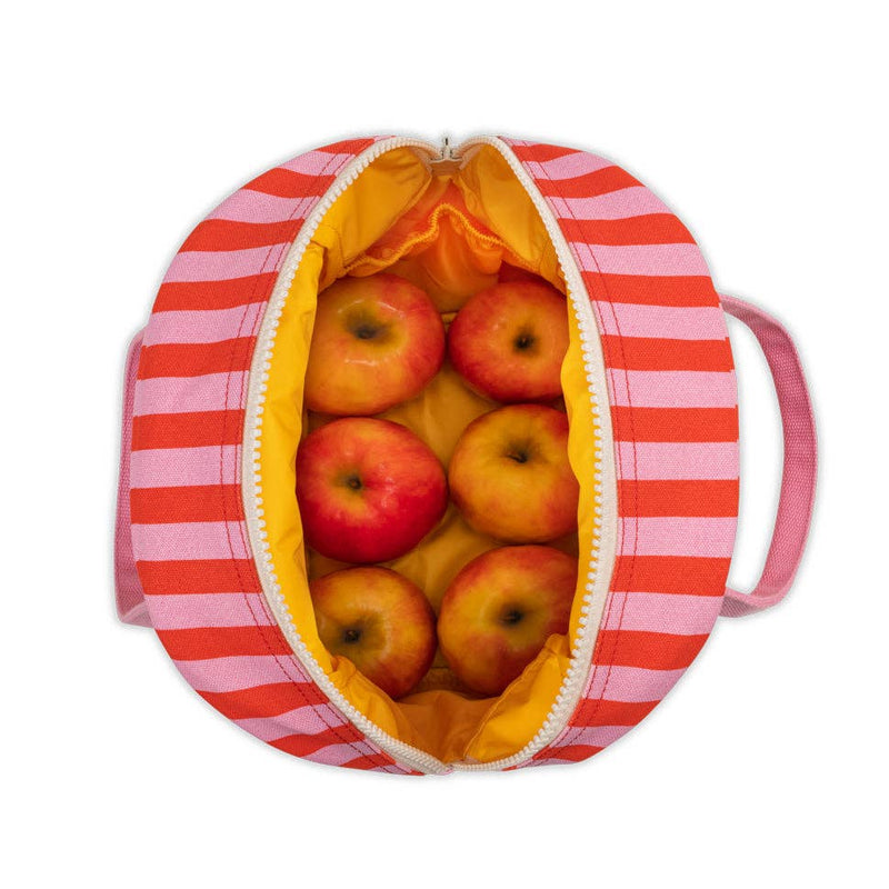 Zipper Lunch Bag - Awning Stripe Pink by Fluf