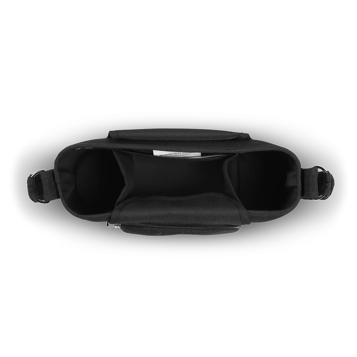 Black waist bag on a white background