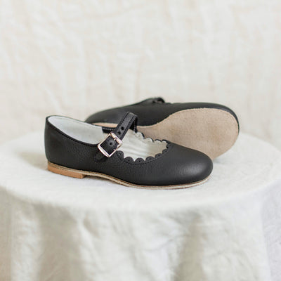 Scalloped Mary Jane - Black by Zimmerman Shoes