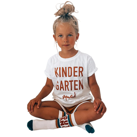 Kindergarten Squad Tee - White by Minimalist Folk Co.