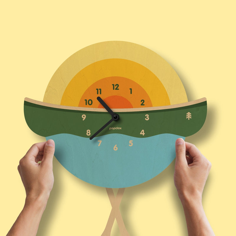 Canoe Wooden Pendulum Clock by Modern Moose