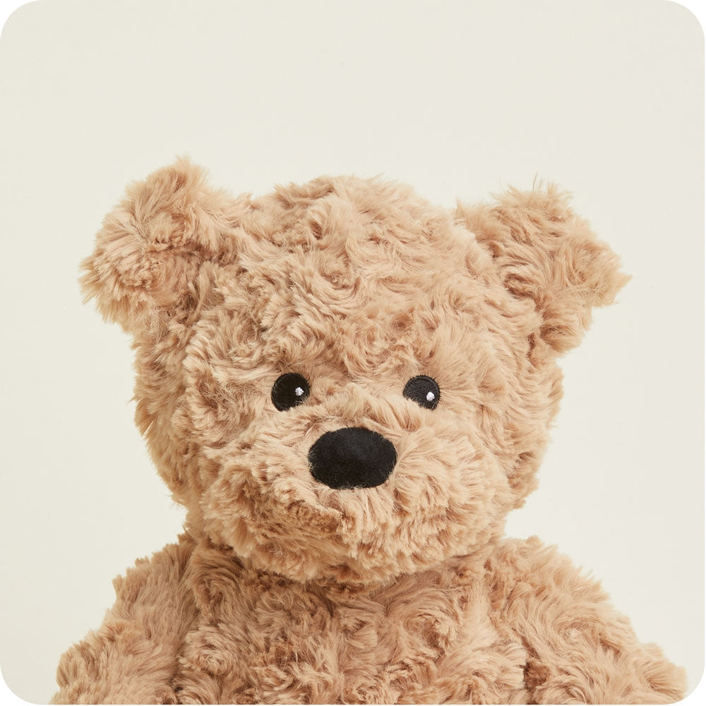 Beige teddy bear on a light beige background