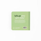 Green packaging with text 'let's go play golf, baby!' on a white background