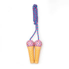Toy jump rope with ice cream cone handles on a white background