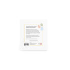 Product packaging with text and color swatches on a white background