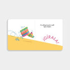 Children's book page with colorful illustrations and text on a white background