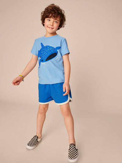 Tattle Whale Shark Tee - Blue Orchid by Tea Collection