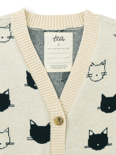 Long Cat Cardigan Sweater - Turkish Cats by Tea Collection