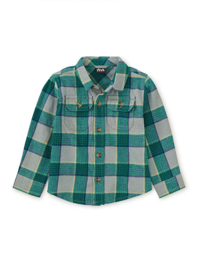 Flannel Button Up Shirt - Anatolian Plaid by Tea Collection