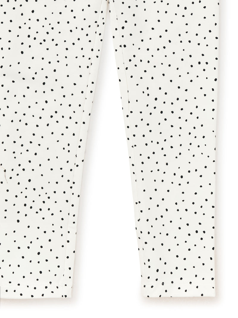 Printed Leggings - Ink Blot Dot in Chalk by Tea Collection