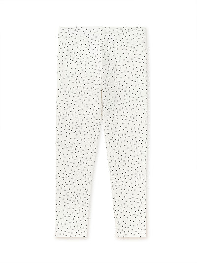 Printed Leggings - Ink Blot Dot in Chalk by Tea Collection