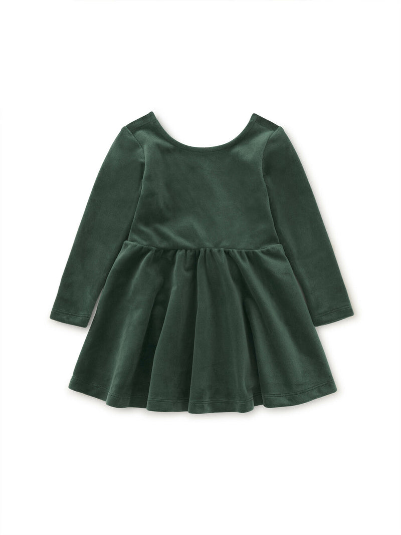 Velour Skater Dress - Pineneedle by Tea Collection