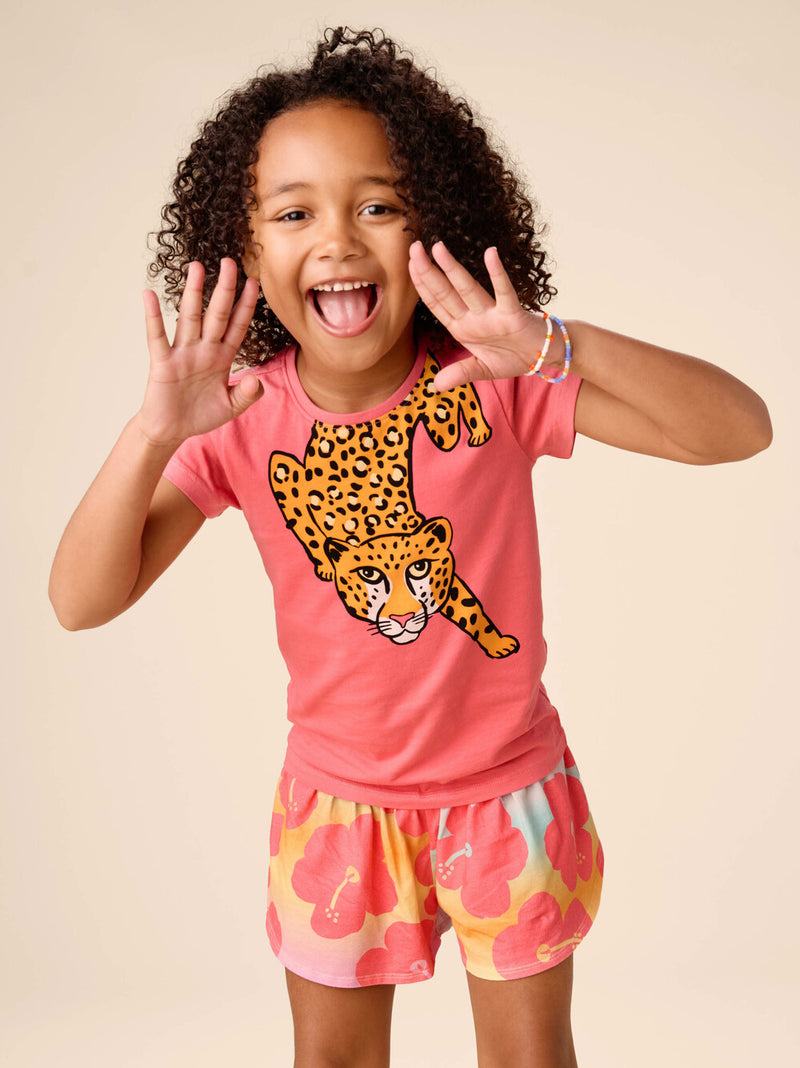 Sporty Petal Shorts - Rainbow Hibiscus by Tea Collection
