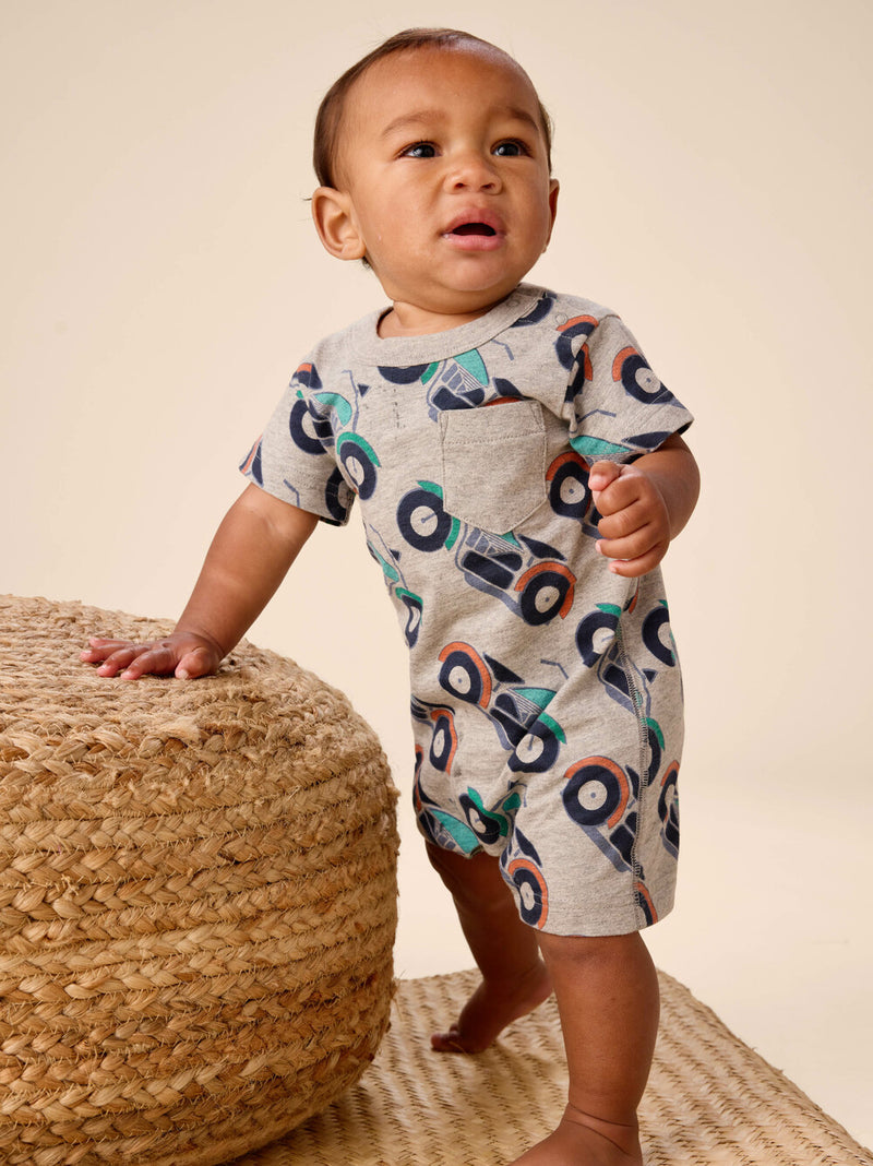Pocket Shortie Baby Romper - Motocicleta by Tea Collection