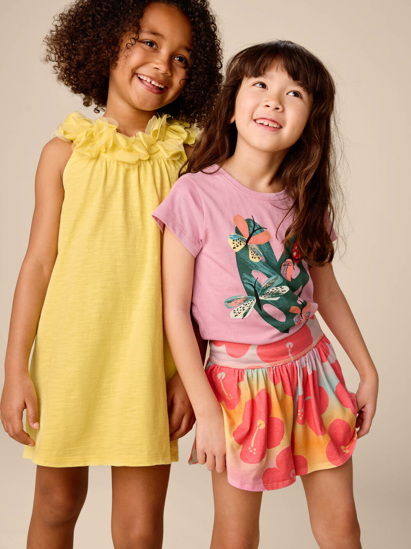Sporty Petal Shorts - Rainbow Hibiscus by Tea Collection