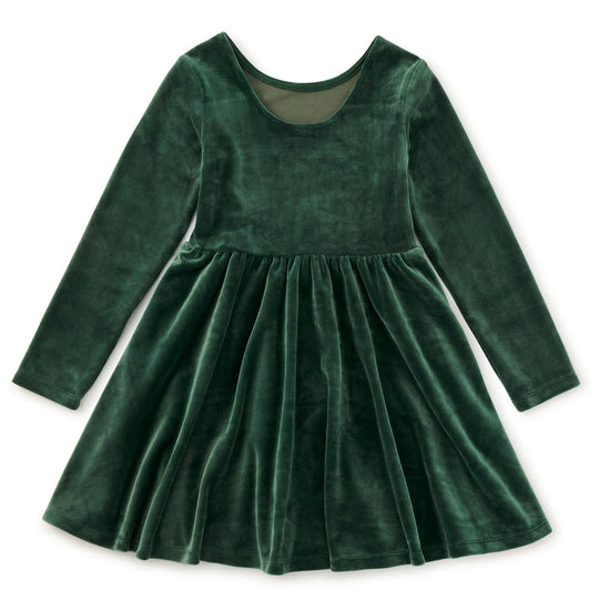 Velour Ballet Dress - Pineneedle by Tea Collection