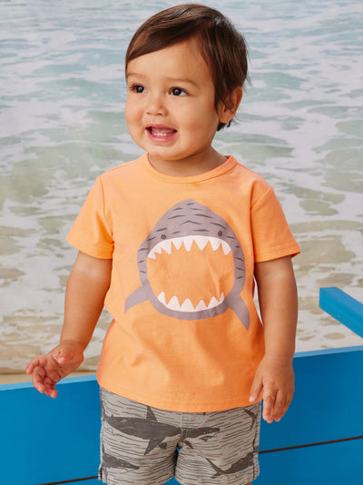 Baby Shark Baby Graphic Tee - Cantaloupe by Tea Collection