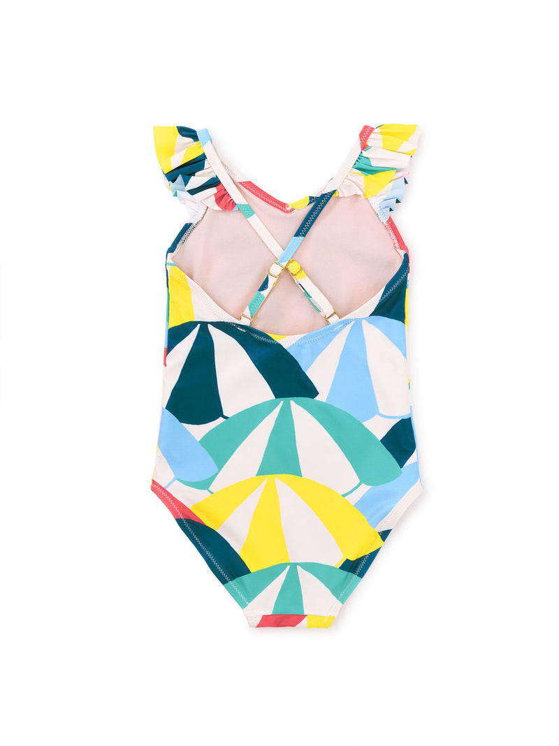 Ruffle One-Piece Swimsuit - Beach Umbrellas by Tea Collection