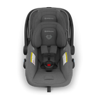 Gray car seat with UPPAbaby branding on a white background
