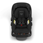 Black baby car seat with UPPAbaby logo on a white background